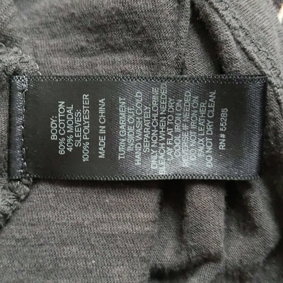 Express NYC Rodeo T-Shirt w/ Faux Leather Sleeves - Y2K - Grunge - Women's Small - Picture 5 of 5